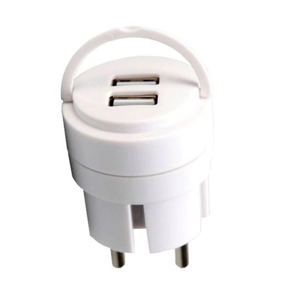 Mini Adaptor USB  2,1A 2 Posturi Unitec 47599